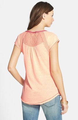 French Star 'Stormy - Rosie' Lace Trim Henley Tee (Juniors)