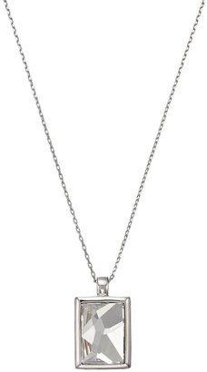 Swarovski AURORA made with Elements Clear Crystal Rhodium Plated Square Pendant