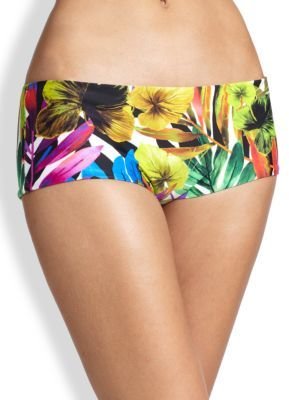 Milly Tropical-Print Bikini Bottom