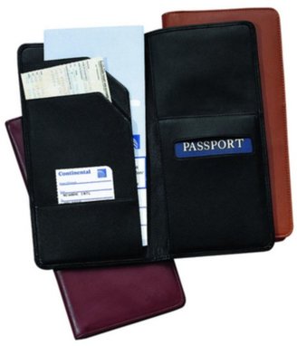 Royce Leather Oversized Airline Ticket & Passport Holder in Top Grain Nappa Leather