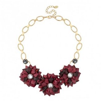 Betty Jackson Designer 3-d red floral necklace