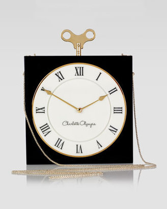 Charlotte Olympia Timepiece Box Clutch Bag, Black