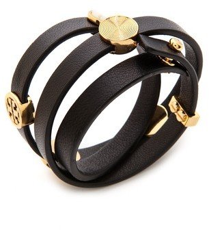 Tory Burch Livia Leather Triple Wrap Bracelet