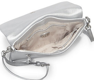 Tory Burch Thea Metallic Fold-Over Clutch with Strap