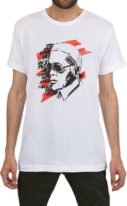 Karl Lagerfeld Paris Printed Head Cotton T-Shirt