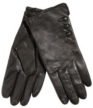 Isotoner Black leather touch screen compatible gloves