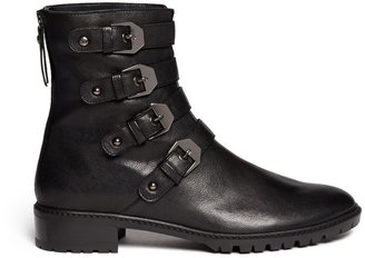 Stuart Weitzman 'Jitterbug' leather buckle boots