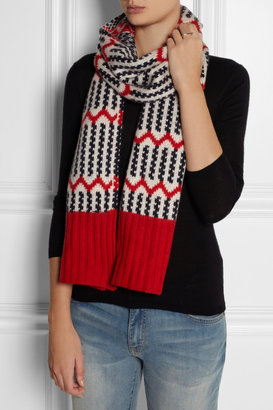 J.Crew Float Stitch patterned knitted scarf