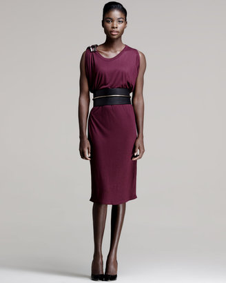 Lanvin Bead-Shoulder Dress