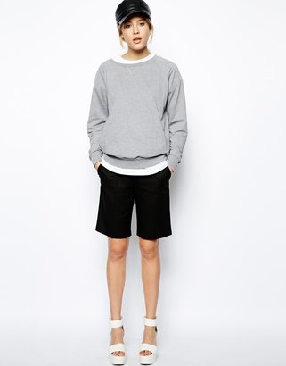 ASOS Linen Shorts In Longline - Black
