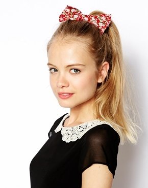 ASOS Floral Hair Bow - Red