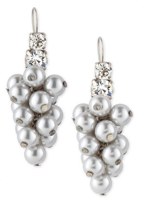 Lee Angel Pearl Cluster Drop Earrings, Gray