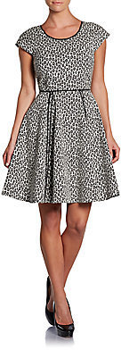 Rachel Zoe Iryna Snow Leopard Fit-And-Flare Dress