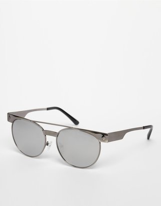 ASOS Metal Round Clubmaster Sunglasses