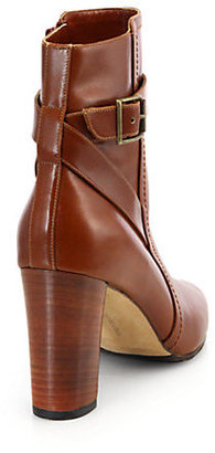 Manolo Blahnik Ribafa Leather Ankle Boots