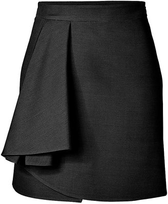 Valentino Wool-Silk Draped Front Skirt