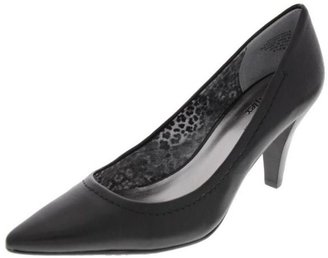 Anne Klein NEW Cakewalk Black Leather Heels Pumps Shoes 8.5 Medium (B,M) BHFO