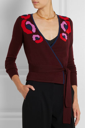 Diane von Furstenberg Intarsia wool wrap cardigan