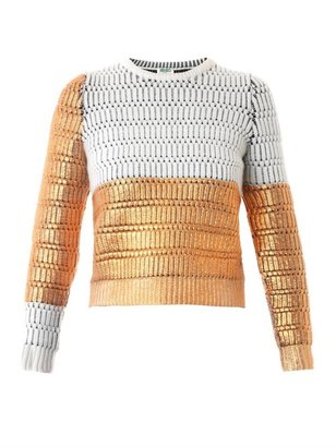 Kenzo Metallic lacquered wool sweater