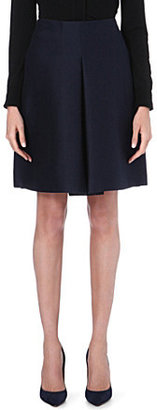 Burberry Pleated-front cotton and silk-blend skirt
