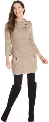 Style&Co. Marled Ribbed-Knit Sweater Tunic