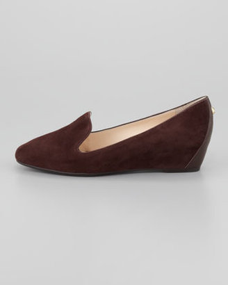 VC Signature Mable Suede Wedge Smoking Slipper, Espresso