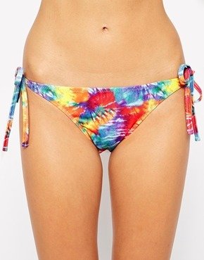 Playful Promises Tie Dye Tie Side Bikini Bottoms - Multi