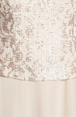 Alex Evenings Sequin Lace Bodice Chiffon Midi Dress (Regular & Petite)