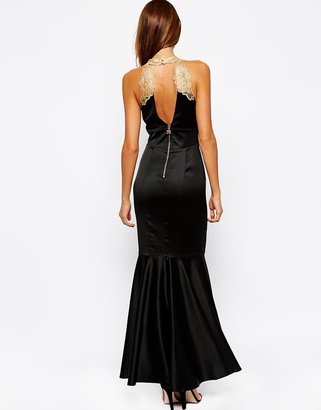 B.young Lipsy VIP Maxi Dress with Lace Applique Neck Detail