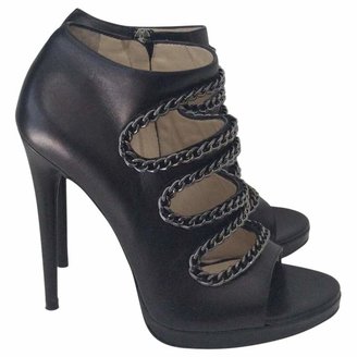 Versace \N Black Leather Heels