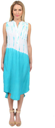 Minnie Rose Tie Dye Shirttail Dress in Capri Turquoise Women