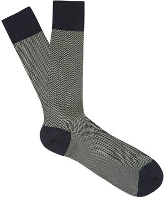 Pantherella Dark Grey Fabian Herringbone Socks