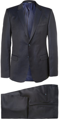 Dolce & Gabbana Blue Slim-Fit Pin-Dot Wool Three-Piece Suit