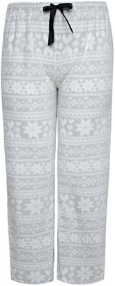 Yours Clothing Grey And Cream Fairisle Print Micro Fleece Pyjama Pant