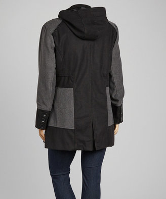 Black & Gray Two-Tone Toggle Coat