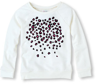 Children's Place Flocked leopard print sweatshirt
