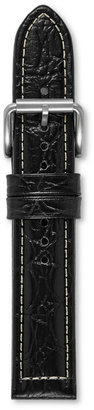 Fossil Defender 20mm Leather Watch Strap - Black Croco