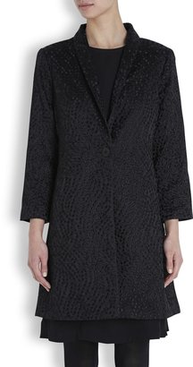 Eileen Fisher Black silk jacquard jacket