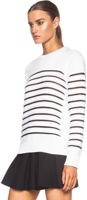 Alexander Wang Striped Peelaway CottonSweater