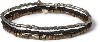 Luis Morais Madurai Gold and Glass Bead Bracelet Set of 3