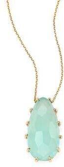 Suzanne Kalan Blue Chalcedony, Diamond & 14K Yellow Gold Pear Pendant Necklace