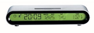 Lexon Jet Travel Alarm Clock Aluminum