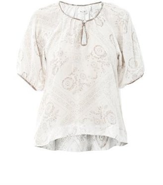MiH Jeans Bandana-print silk blouse