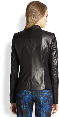 Lafayette 148 New York Leather & Ponte Denver Jacket