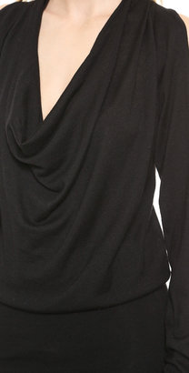 Donna Karan Cold Shoulder Cashmere Dress