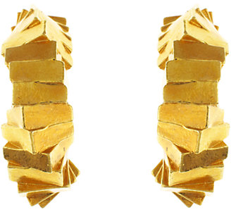 Escada Eclectica Vintage 1960s Gold Plated Hoop Clip-On Earrings