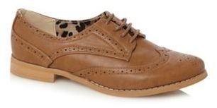 Red Herring Tan punched hole lace up brogues