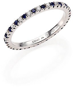 Kwiat Diamond, Sapphire & 18K White Gold Eternity Stacking Ring