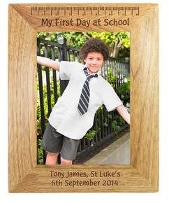 Personalised First Day At School 5x7 Wooden Photo Frame