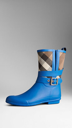 Burberry Check Detail Belted Rain Boots